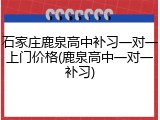 石家庄鹿泉高中补习一对一上门价格(鹿泉高中一对一补习)