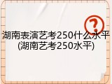 湖南表演艺考250什么水平(湖南艺考250水平)