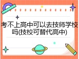 考不上高中可以去技师学校吗(技校可替代高中)