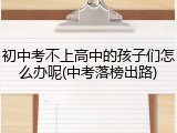 初中考不上高中的孩子们怎么办呢(中考落榜出路)