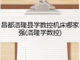昌都洛隆县学数控机床哪家强(洛隆学数控)
