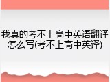 我真的考不上高中英语翻译怎么写(考不上高中英译)