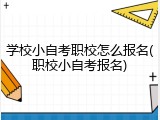 学校小自考职校怎么报名(职校小自考报名)