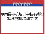 阜南县挖机培训学校有哪些(阜南挖机培训学校)