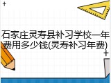 石家庄灵寿县补习学校一年费用多少钱(灵寿补习年费)