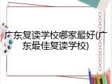 广东复读学校哪家最好(广东最佳复读学校)