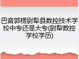 巴音郭楞尉犁县数控技术学校中专还是大专(尉犁数控学校学历)