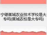 宁德蕉城农业技术学校是大专吗(蕉城农校是大专吗)