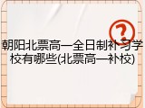 朝阳北票高一全日制补习学校有哪些(北票高一补校)