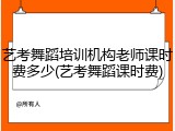 艺考舞蹈培训机构老师课时费多少(艺考舞蹈课时费)