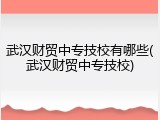 武汉财贸中专技校有哪些(武汉财贸中专技校)