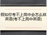 假如你考不上高中会怎么样英语(考不上高中英语)