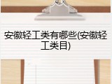 安徽轻工类有哪些(安徽轻工类目)