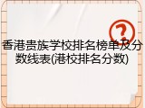 香港贵族学校排名榜单及分数线表(港校排名分数)