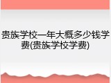 贵族学校一年大概多少钱学费(贵族学校学费)