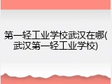 第一轻工业学校武汉在哪(武汉第一轻工业学校)