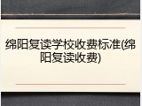 绵阳复读学校收费标准(绵阳复读收费)