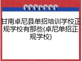 甘南卓尼县单招培训学校正规学校有那些(卓尼单招正规学校)