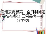 漳州云霄县高一全日制补习学校有哪些(云霄县高一补习学校)