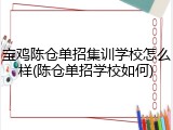 宝鸡陈仓单招集训学校怎么样(陈仓单招学校如何)
