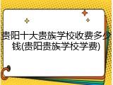 贵阳十大贵族学校收费多少钱(贵阳贵族学校学费)