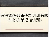 宜宾筠连县单招培训班有哪些(筠连单招培训班)