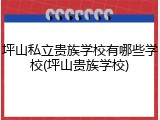 坪山私立贵族学校有哪些学校(坪山贵族学校)