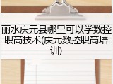 丽水庆元县哪里可以学数控职高技术(庆元数控职高培训)