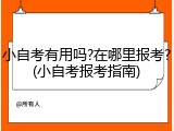 小自考有用吗?在哪里报考?(小自考报考指南)