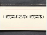 山东美术艺考(山东美考)