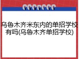 乌鲁木齐米东内的单招学校有吗(乌鲁木齐单招学校)