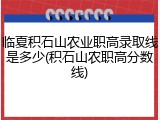 临夏积石山农业职高录取线是多少(积石山农职高分数线)