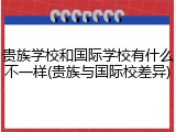 贵族学校和国际学校有什么不一样(贵族与国际校差异)