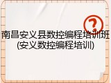 南昌安义县数控编程培训班(安义数控编程培训)