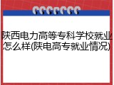 陕西电力高等专科学校就业怎么样(陕电高专就业情况)