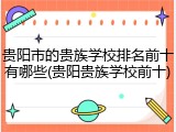 贵阳市的贵族学校排名前十有哪些(贵阳贵族学校前十)