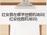 红安县在哪学挖掘机培训(红安挖掘机培训)