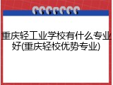 重庆轻工业学校有什么专业好(重庆轻校优势专业)