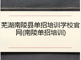 芜湖南陵县单招培训学校官网(南陵单招培训)