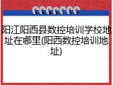 阳江阳西县数控培训学校地址在哪里(阳西数控培训地址)