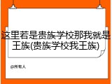 这里若是贵族学校那我就是王族(贵族学校我王族)