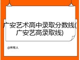 广安艺术高中录取分数线(广安艺高录取线)