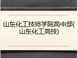 山东化工技师学院高中部(山东化工高技)