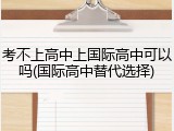 考不上高中上国际高中可以吗(国际高中替代选择)