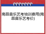 南昌音乐艺考培训费用(南昌音乐艺考价)