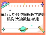 黄石大冶数控编程教学培训机构(大冶数控培训)