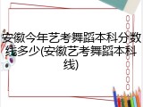 安徽今年艺考舞蹈本科分数线多少(安徽艺考舞蹈本科线)