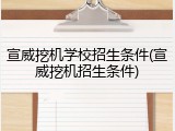 宣威挖机学校招生条件(宣威挖机招生条件)