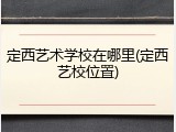 定西艺术学校在哪里(定西艺校位置)