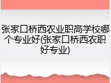 张家口桥西农业职高学校哪个专业好(张家口桥西农职好专业)